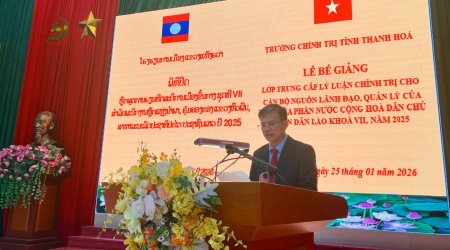 Lễ bế giảng lớp TCLLCT dành cho cán bộ lãnh đạo, quản lý cấp phòng của tỉnh Hủa Phăn, nước CHDCND Lào, năm 2025