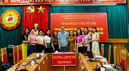 Chi bộ Khoa Nhà nước và Pháp luật sinh hoạt chuyên đề “Cập nhật 4 Nghị quyết trụ cột của Đảng;.....